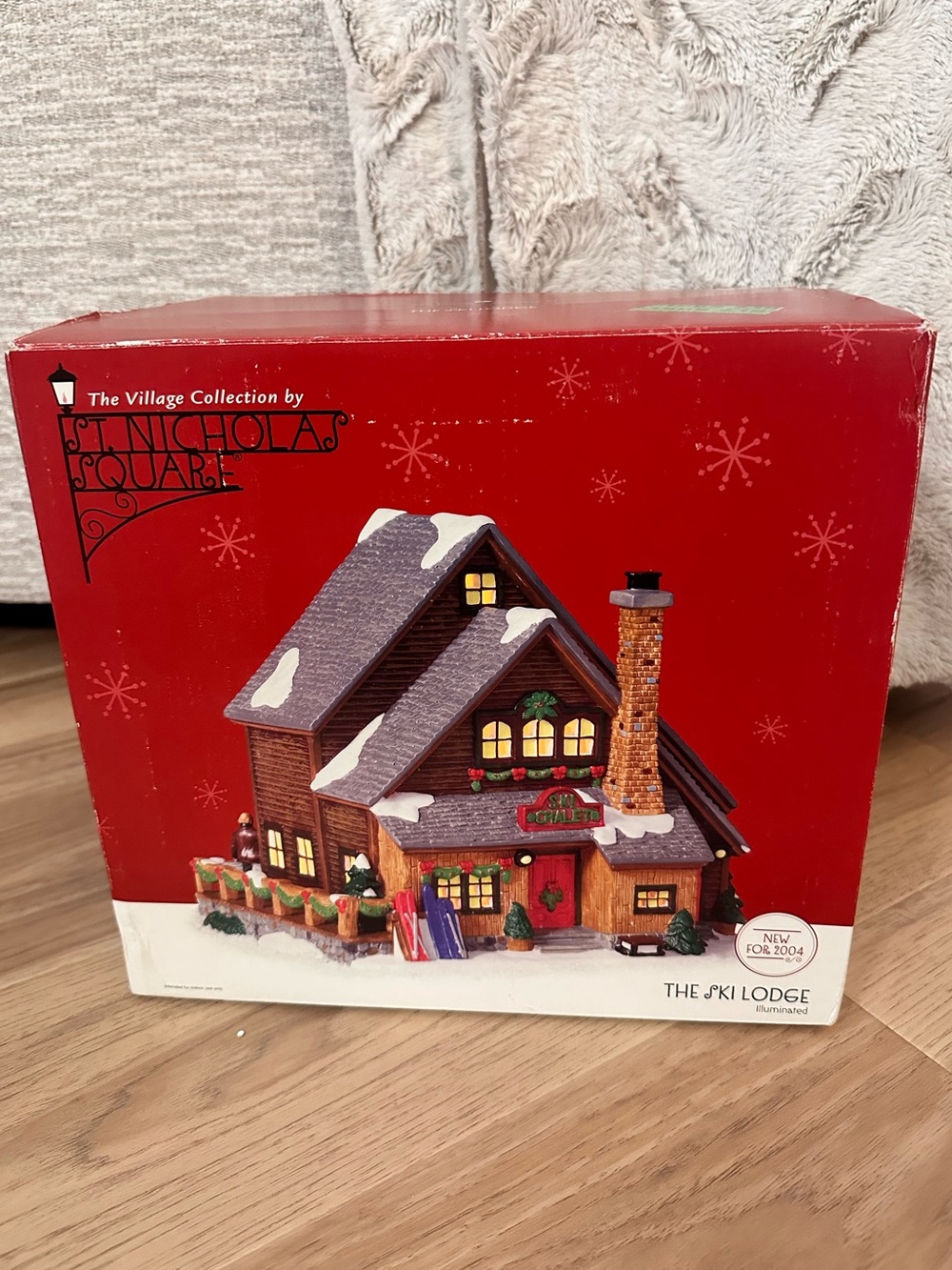 St. Nicholas Square Village Collection Ski Lodge Lighted Christmas Village